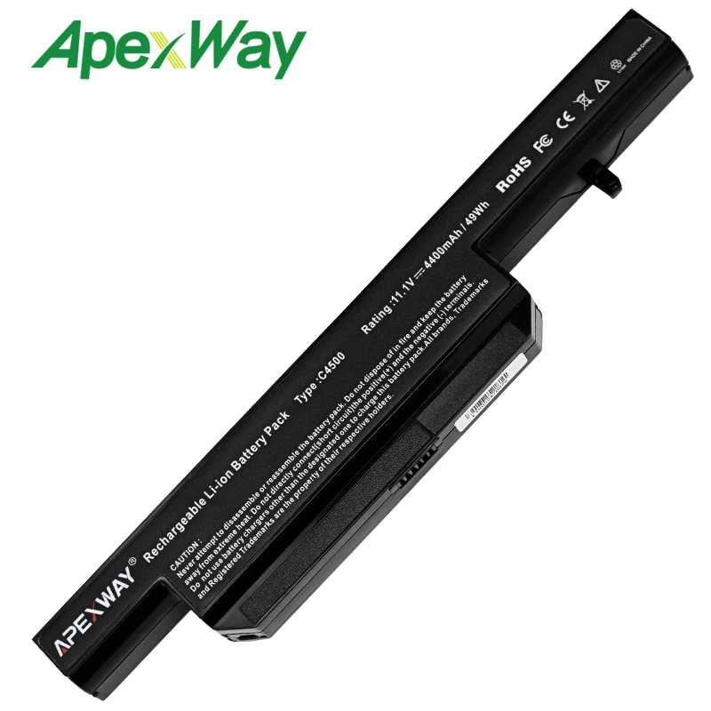 6600 мАч 6 ячеек Новый аккумулятор для ноутбука Clevo C4500 C4500Q C4501 C4505 W150 C4500BAT-6 6-87-C480S-4P4 C4500BAT 6 KB15030 W150ER