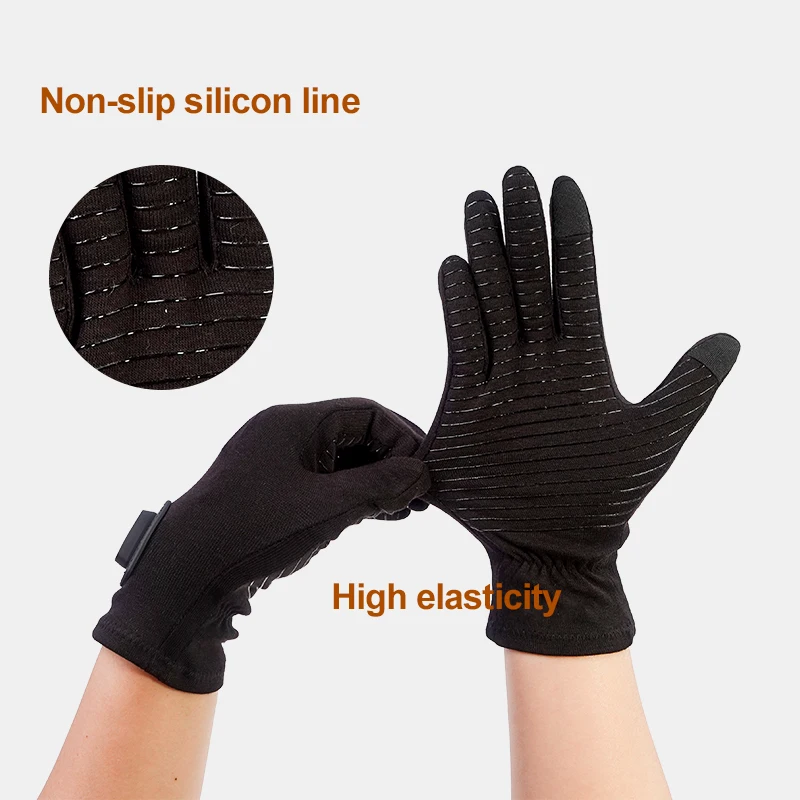 Enerup Custom Therapy gloves Copper cotton non-slip touch screen Arthritis Gloves Antimicrobial Promote Blood Circulation