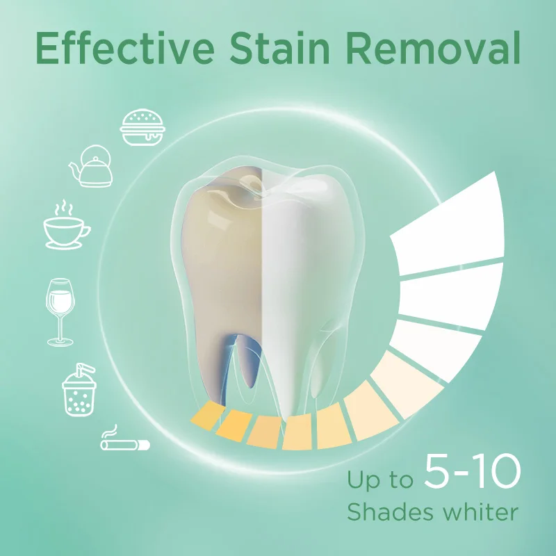 Double White PAP Teeth Whitening Strips Private Label Mint Coconut Oil Charcoal Flavours Strips Teeth