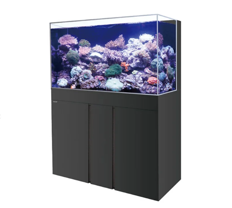 Factory Wholesale salt water Ocean Sea fish tank marine aquarium with wooden cabinet.