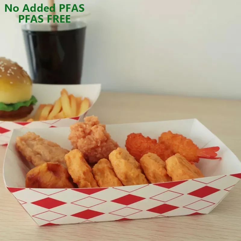 Carnival Durable Coated Paperboard Basket Grease Resistant 3 Lb Concession Stand Treats Hot Dogs Ice Cream Paper Food Trays