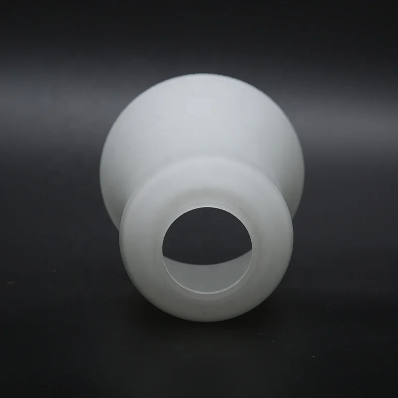 Modern White Frosted Opal Matt Glass Bell Lampshade Mouth Blown Japanese French Chinese Rustic French Transparent Flower Edge
