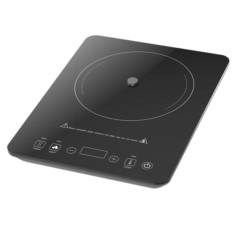 Electric 1-Burner Induction Cooktop in Household Plastic Touchpad Operation with English Langua & External Sensor