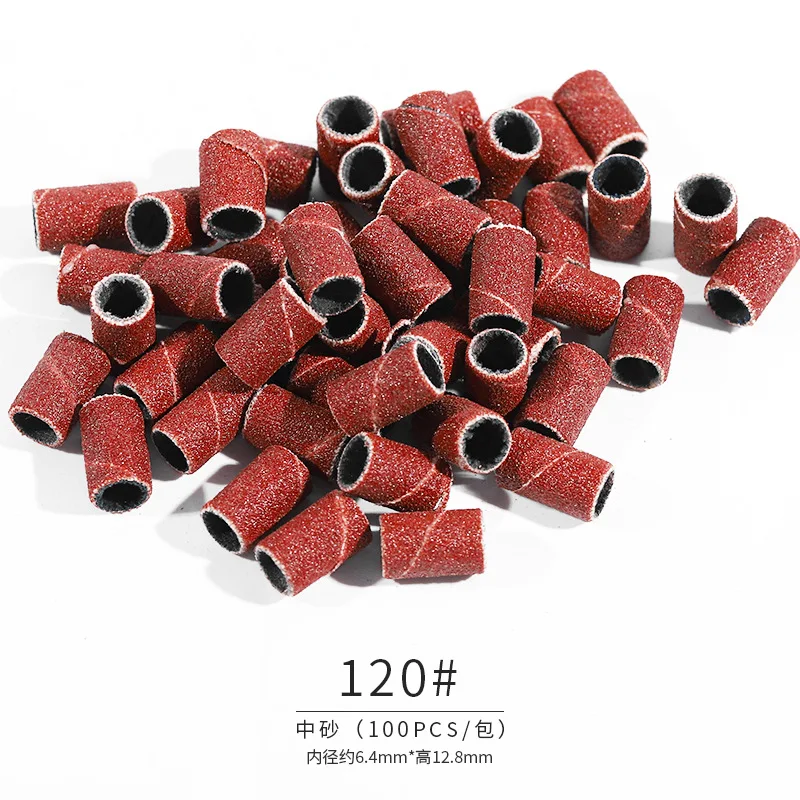 hot -sell ! 100PCS 80# 120# 180# Nail Drill Bits Sanding Ring Bands Grinding Head Polisher Sand Circle For Electric Nail Machine