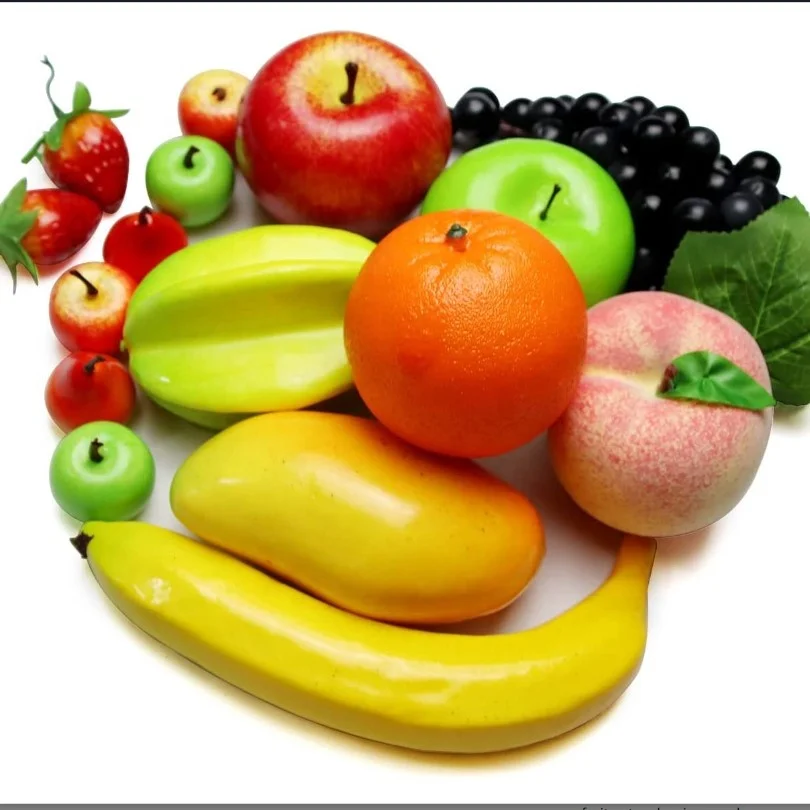 cheap artificial fruits and vegetables Artificial Fruit Plastic Fake Variety Food Lifelike Home Kitchen Display Decors