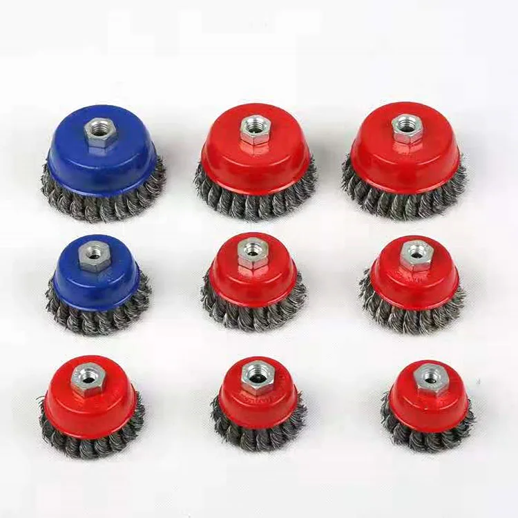 Industrial Cup Circular Drill Brushes Crimped Brass Wire 75mm With Hex Bolt