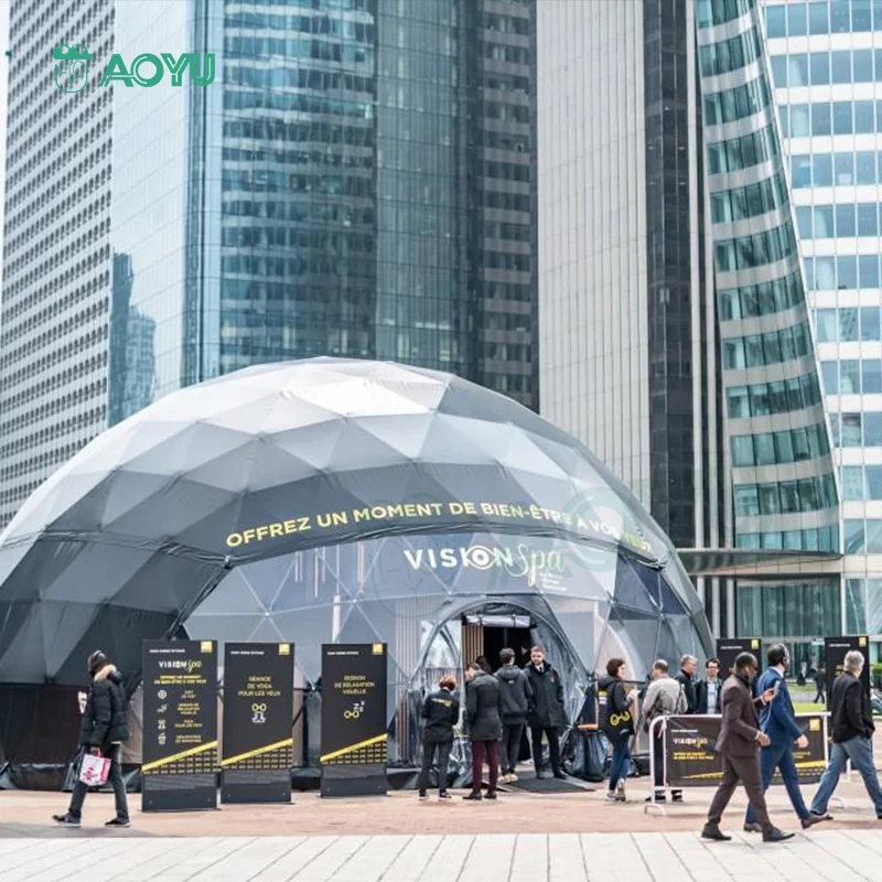 AOYU Unique tent geodesic projection dome for 360 projection carpa Tent camping&greenhouse for Glamping diameter customized