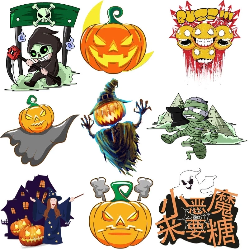 Wholesale Pumpkin Thankful Fall Season Cup Fuel Iron-on Decals Heat Transfer Thermal Stickers for T Shirt Patch Girls Clothing