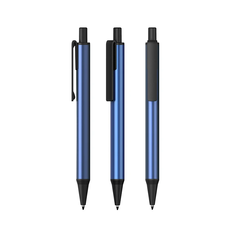 Индивидуальная рекламная шариковая ручка с напечатанным логотипом, чернильная алюминиевая металлическая ручка для бизнеса и офиса