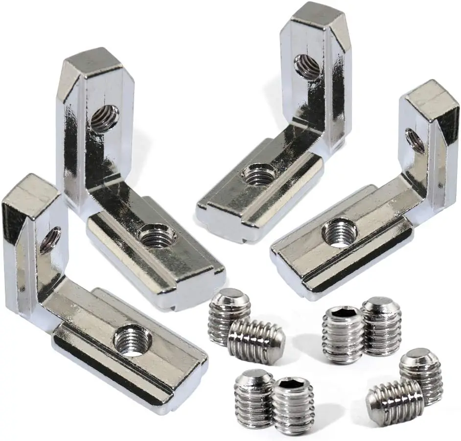 T Slot L Shape Interior Inside Corner Joint Bracket for European Standard Aluminum Extrusion Profile 4545 Series Slot 10mm