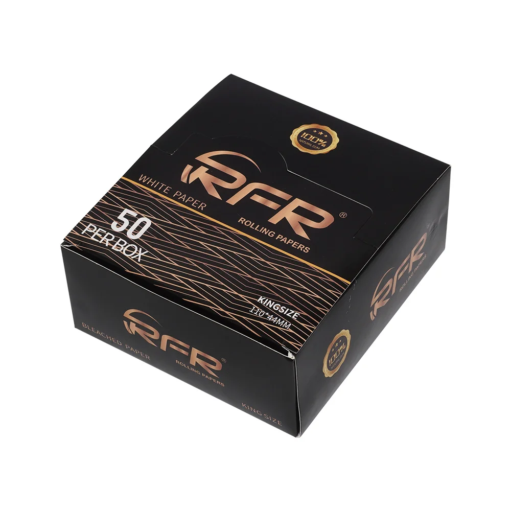RFR king size rolling paper Unbleached White paper with filter tips smoking paper king size