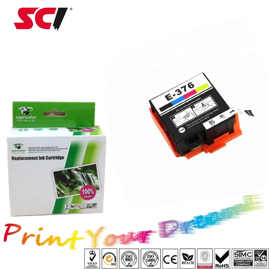 Supricolor T3760 compatible T376 ink cartridge T376020 for Epson PictureMate PM525 T-376 T-3760 inkjet printer PM 525