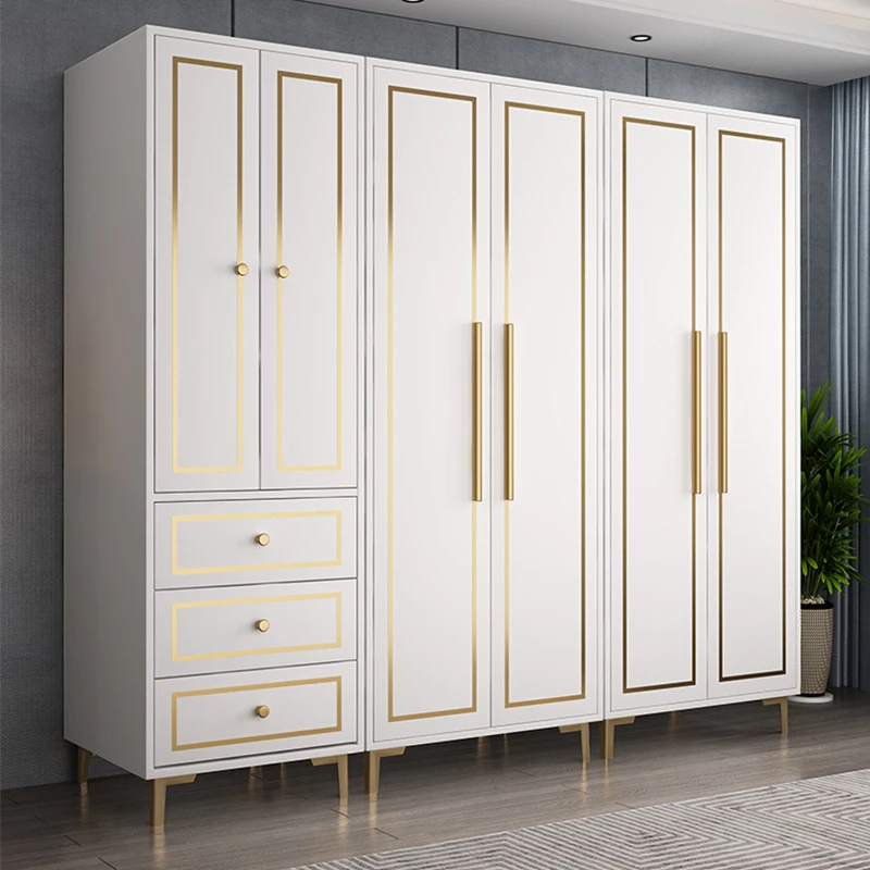 3-drawer Furniture Wardrobes for Bedroom Modern Wardrobe Storage Clothes Wardrobe Home Furniture Wooden 1 Set Panel White E0, E1