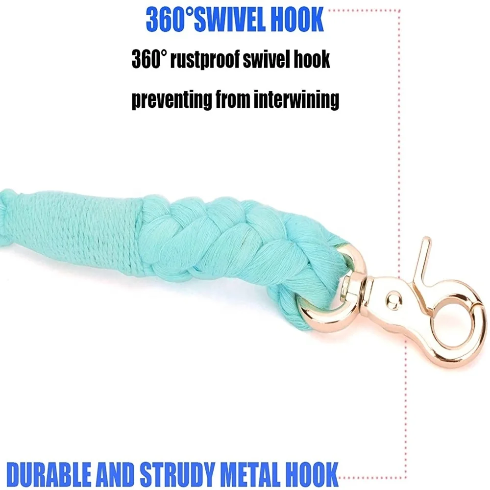 Heavy Duty Cotton personalized 12mm Gradient Color Three TwistedSlip LeadDog Leash Rope