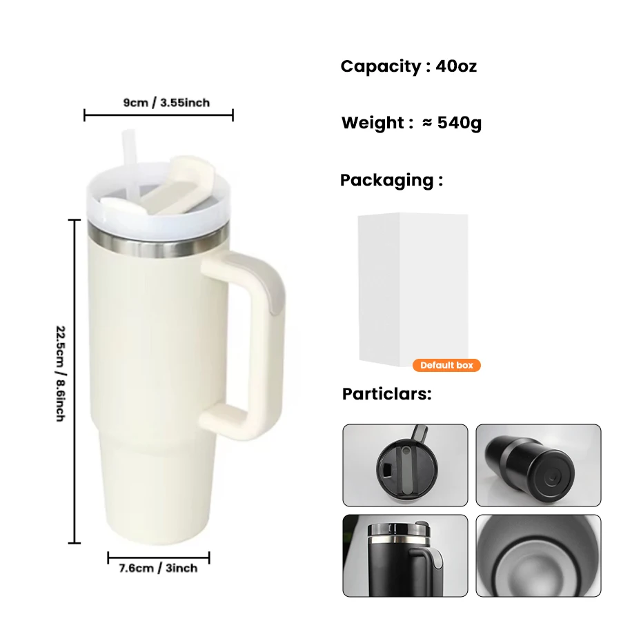 40Oz H2.0 Stainless Steel Tumbler Cups 2Nd Generation Thermal Mug Car Mugs Vacuum Insulated Water Cup Coffee Mug