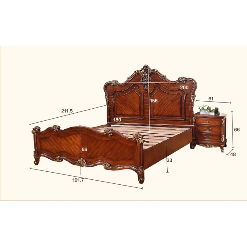 Wooden carved bed designs of furniture bedroom king bed WA622