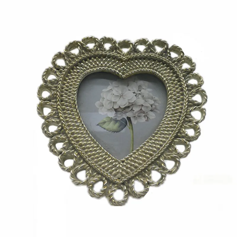 
Heart-shaped Design Resin Rattan Photo Frame Hanging Picture Frame Bilderrahmen 