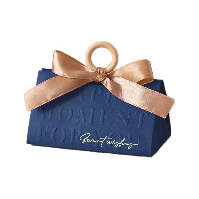 Creative Champagne Handheld Triangle Wedding Candy Box Receiving for Wedding Reception Birthday Party Baby Shower Anniversaries