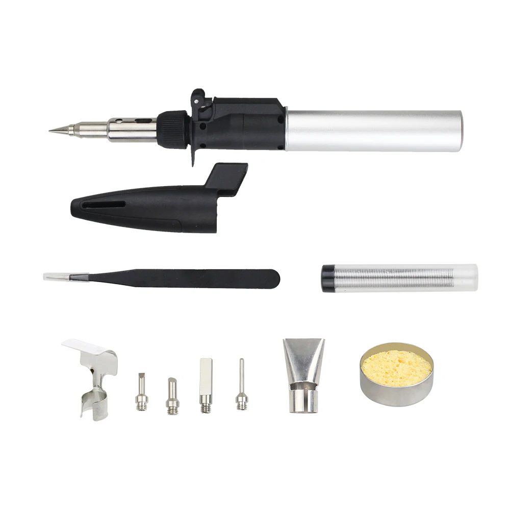 2024 New Hot Air Gun Gas Stove Aluminum and Brass Adjustable Portable Cordless Gas Soldering Iron Kit  4 In 1
