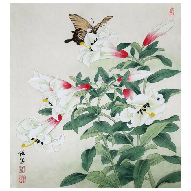 Wholesale Chinese handmade furniture decoration painting flower and fish painting