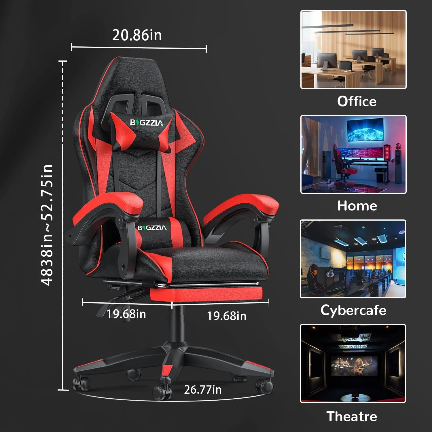Ergonomic Chair Reclining Leather Silla Racing Gamer Gaming Chair With Footrest Massage Pc Computer Gaming Chair