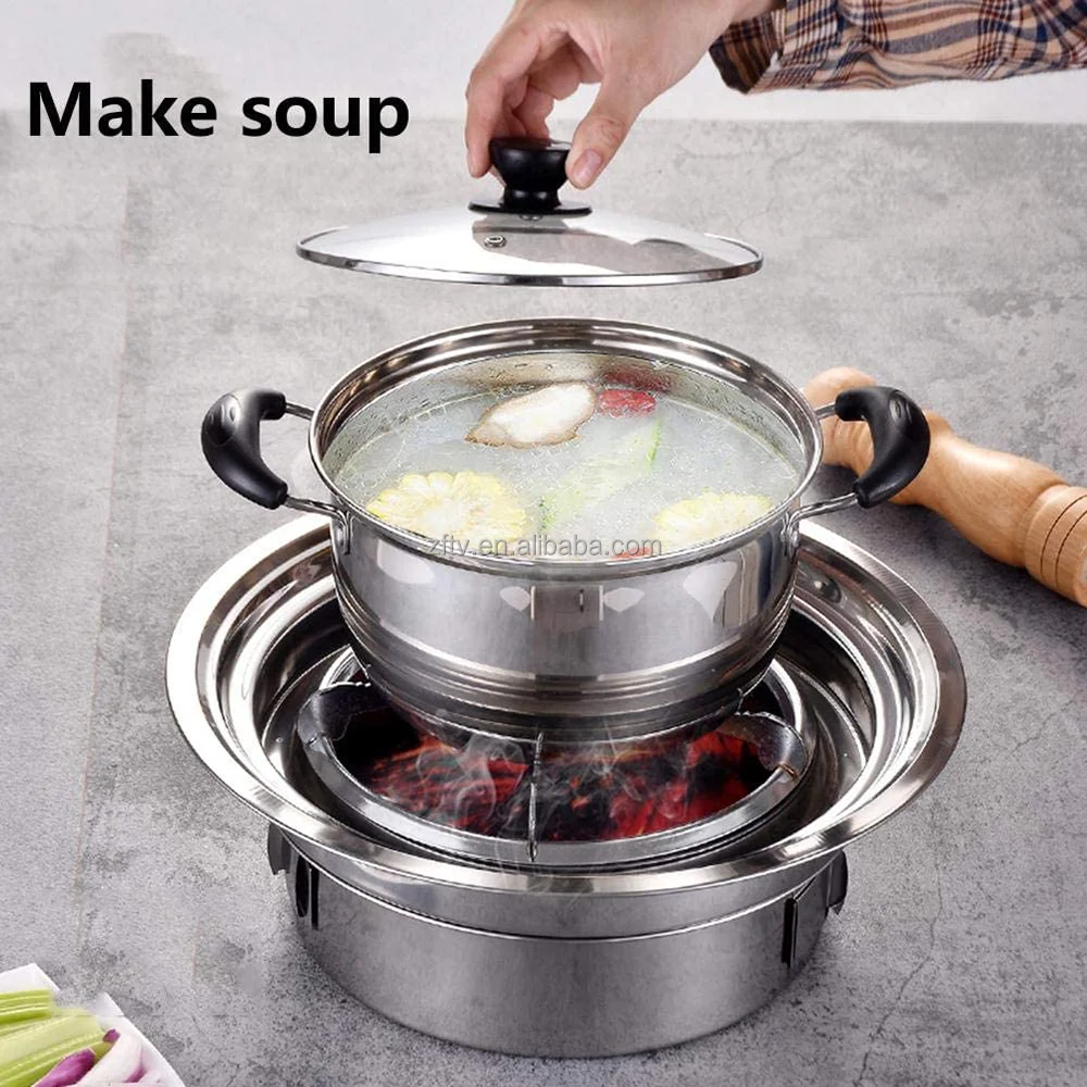 Wholesale 100% Original Korean Charcoal BBQ Grill Restaurant Baking Kitchen Ovens Stove Table barbecue Indoor BBQ Grill (L size)