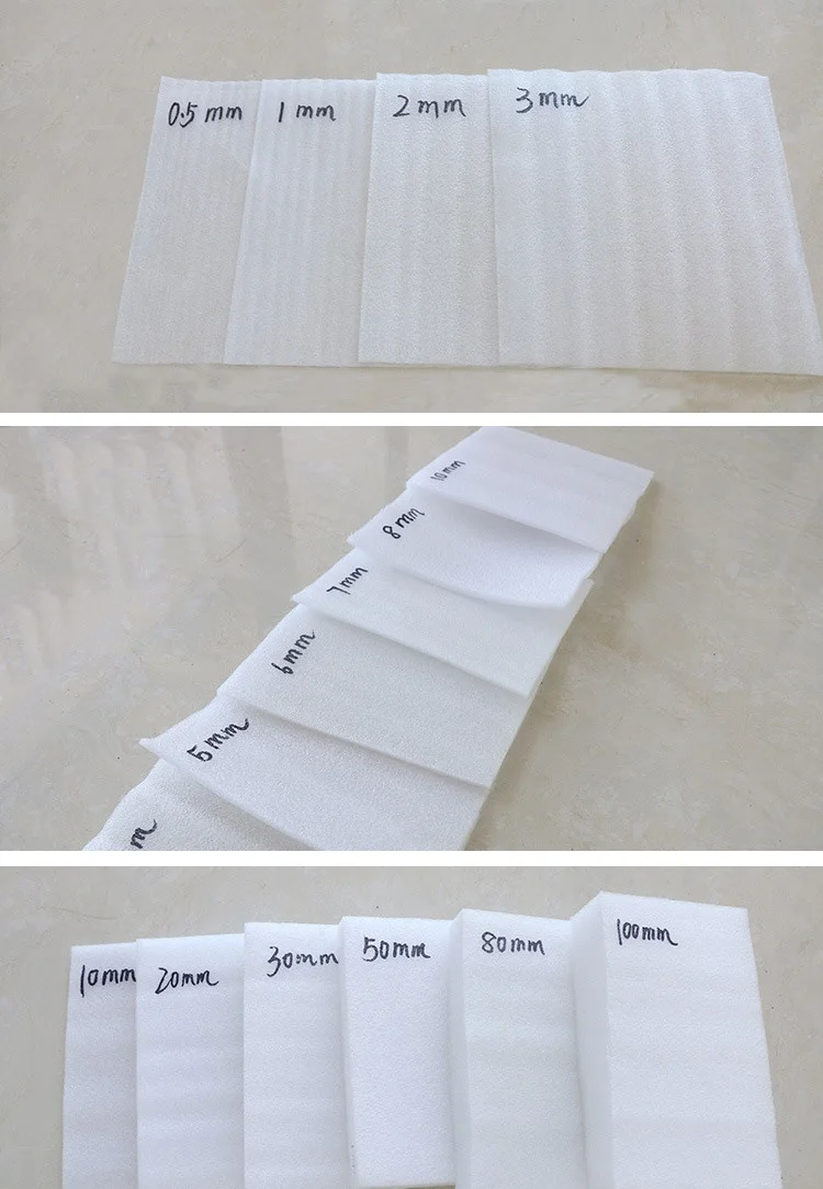 White PE foam rolls/EPE foam roll 2mm/soft foam roll EPE foam material for goods protection