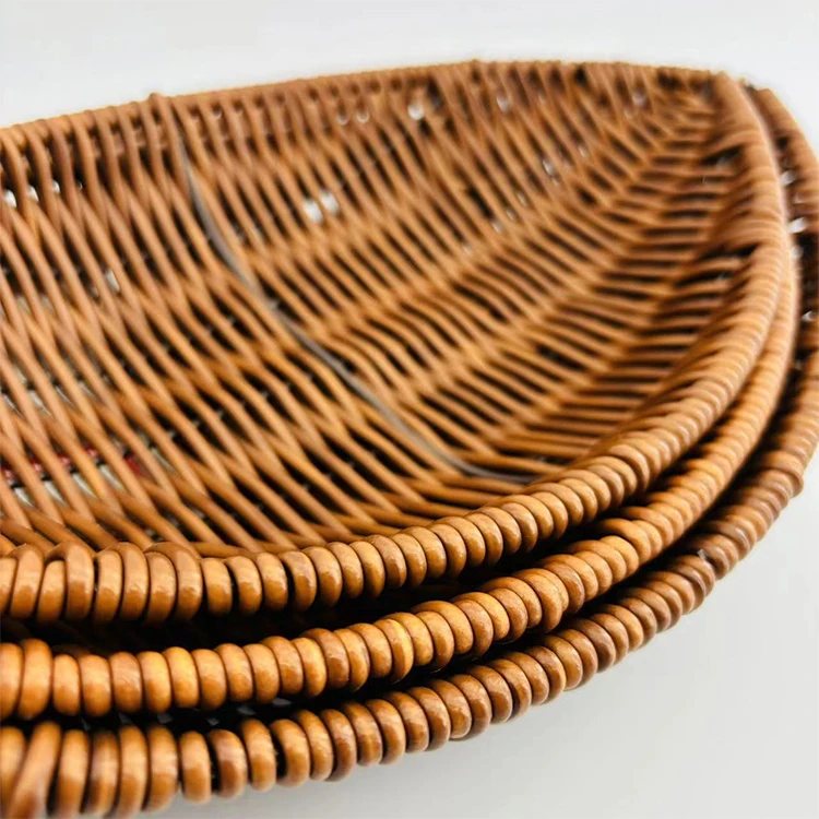 high quality custom wholesale storage basket multi-function woven fusiform rattan kitchen basket