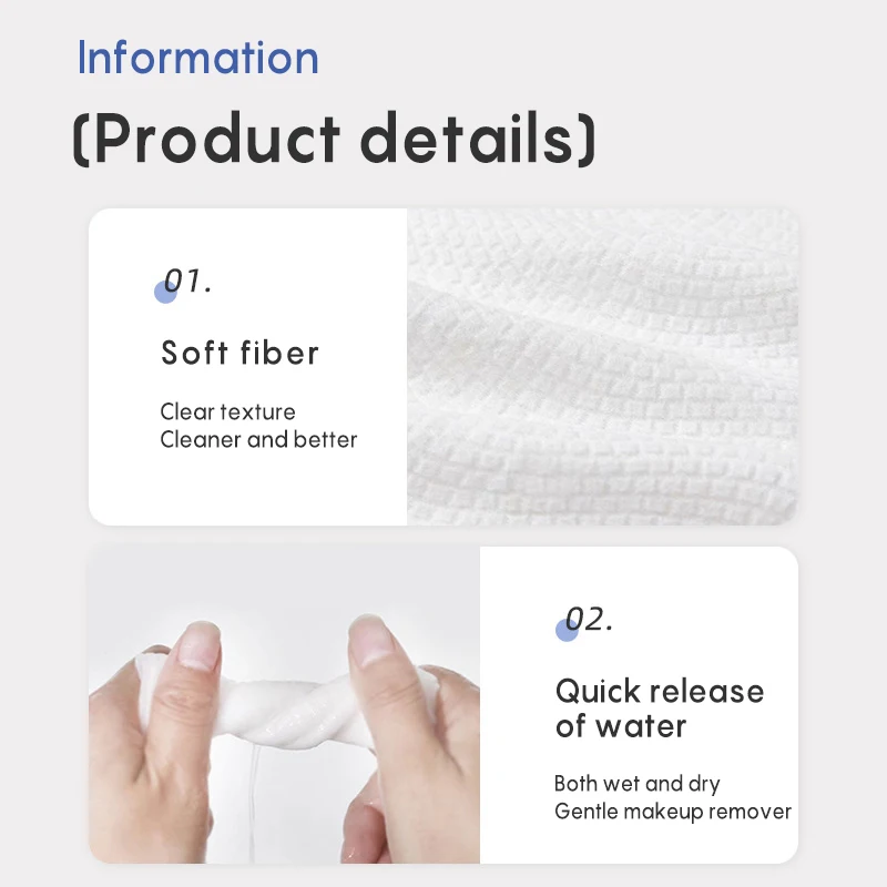 Biodegradable Disposable Face Washcloths Boxed Clean Skin Custom Cleansing Wipes Pure Cotton Makeup Remover Towels