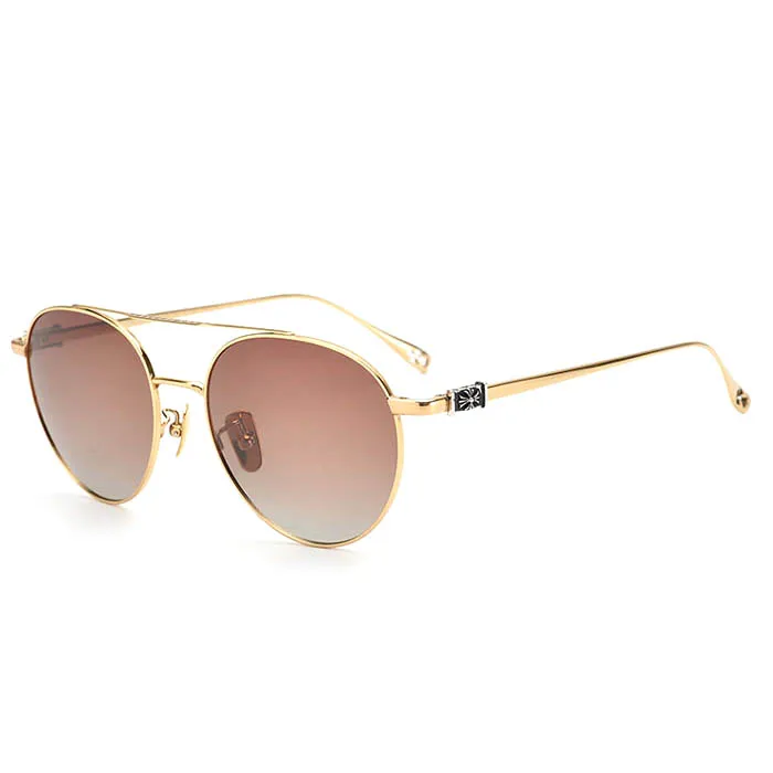 Ultra light pure titanium polarized sunglasses retro round Korean version of drive fishing sun glasses
