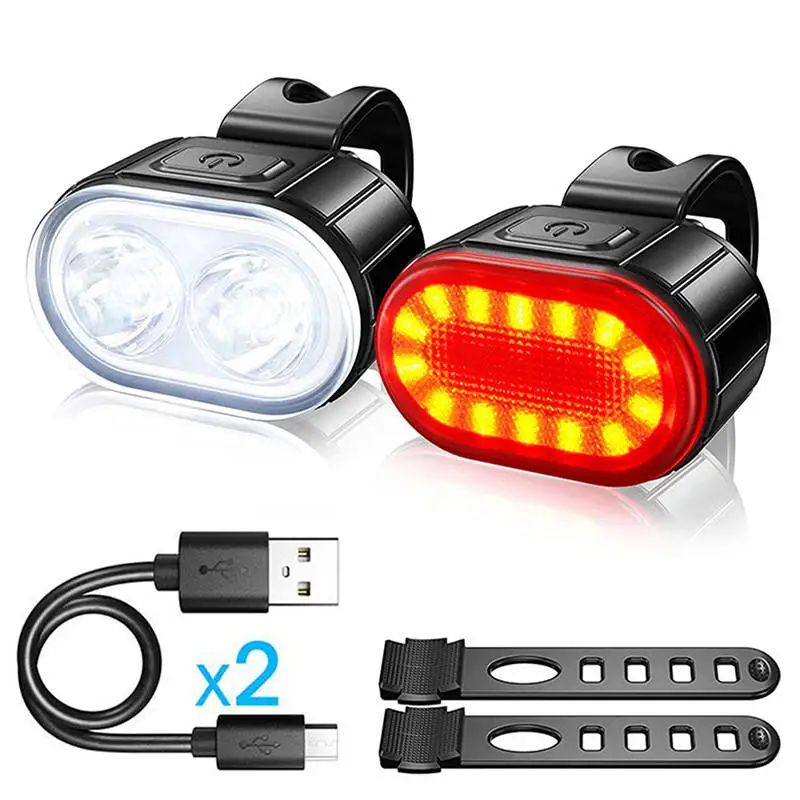 OEM/ODM Bicycle Front Rear Light Set USB Rechargeable Taillight Super Bright Headlight Waterproof Bike Warning Cycling Lamp