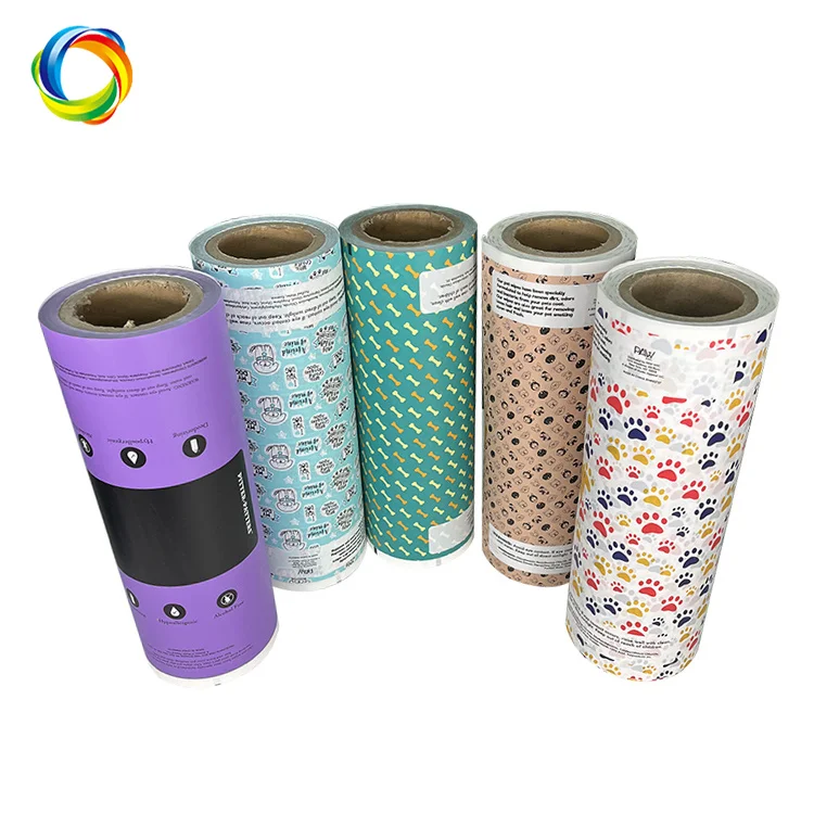 New Best Price Printed PET PE Laminated Animals Dog Cat Pet Wet Wipes Plastic Packaging Film In Roll