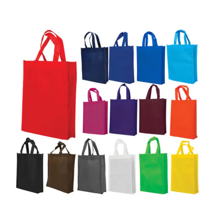 China Customized Eco Friendly Promotion Cheap Grocery colors Non Woven Reusable shopping bag wholesale bags With printed Logo
