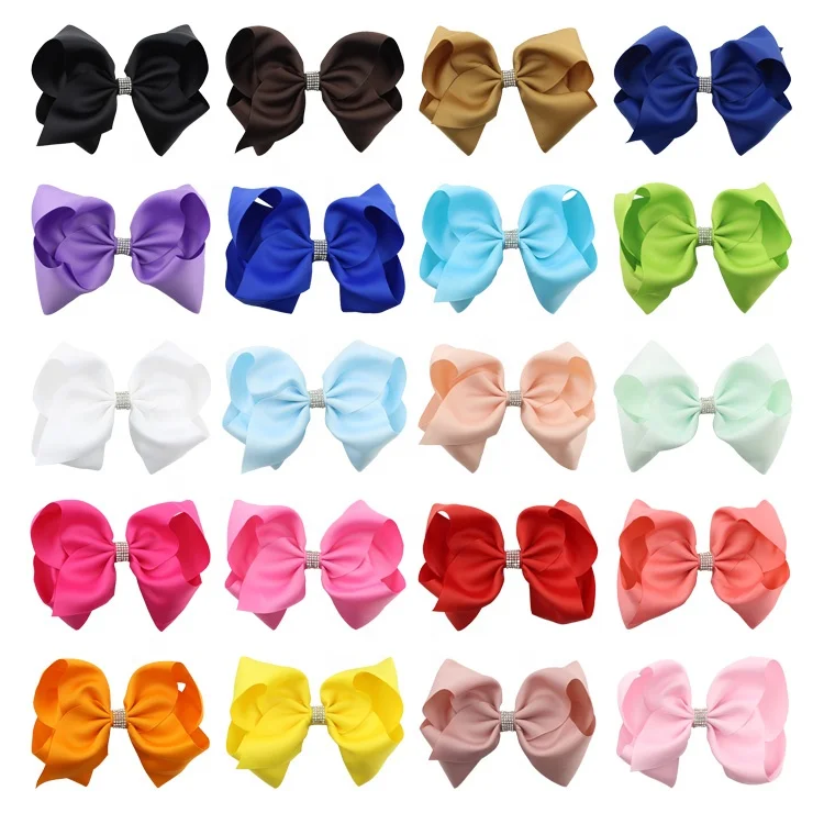 HCArtware 8 inch jojo bow hair clips for girls 20 colors Ribbon hair accessories for girls Customizable colors