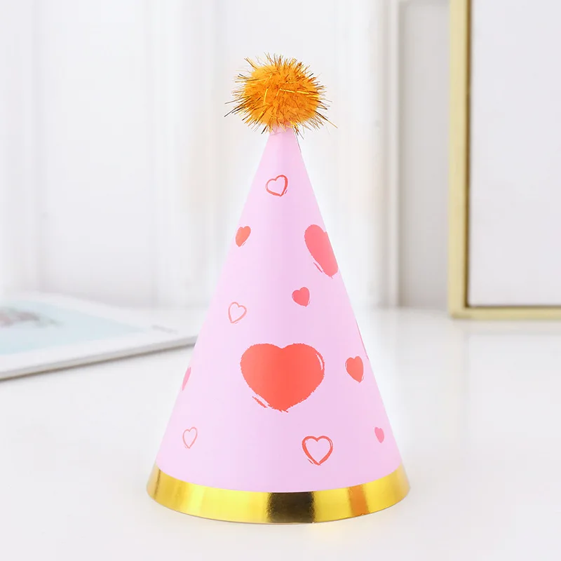 Birthday party supplies paper hats colorful Hot stamping design Conical hat for party  paper hat decoration