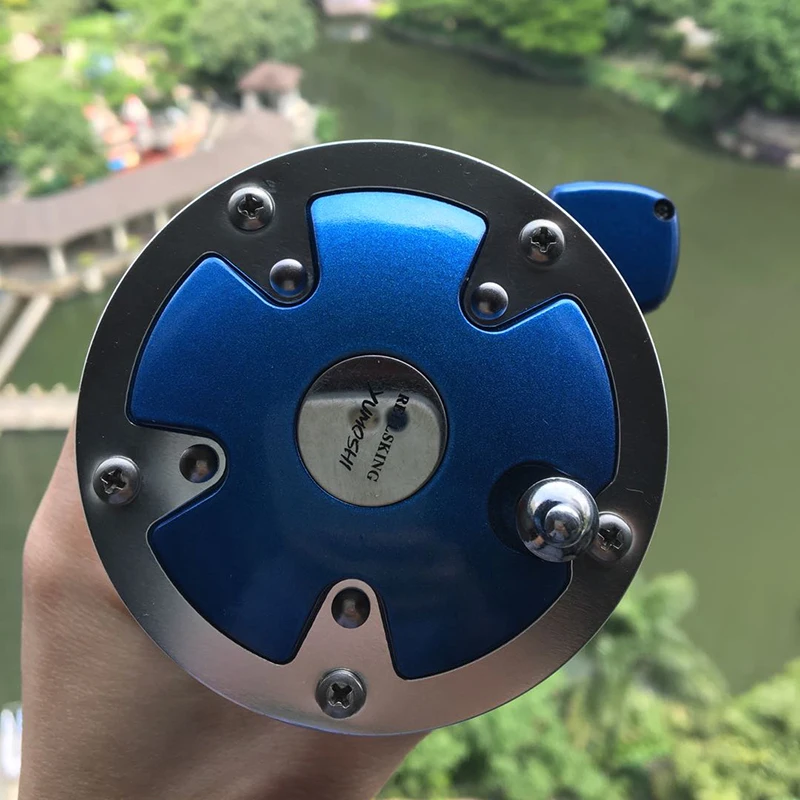 YUMOSHI 30D 50D Metal 12BB Bait Casting Drum Fishing Reel Trolling Fishing Reel with 999FT Depth Finder Counter Meter Gauge