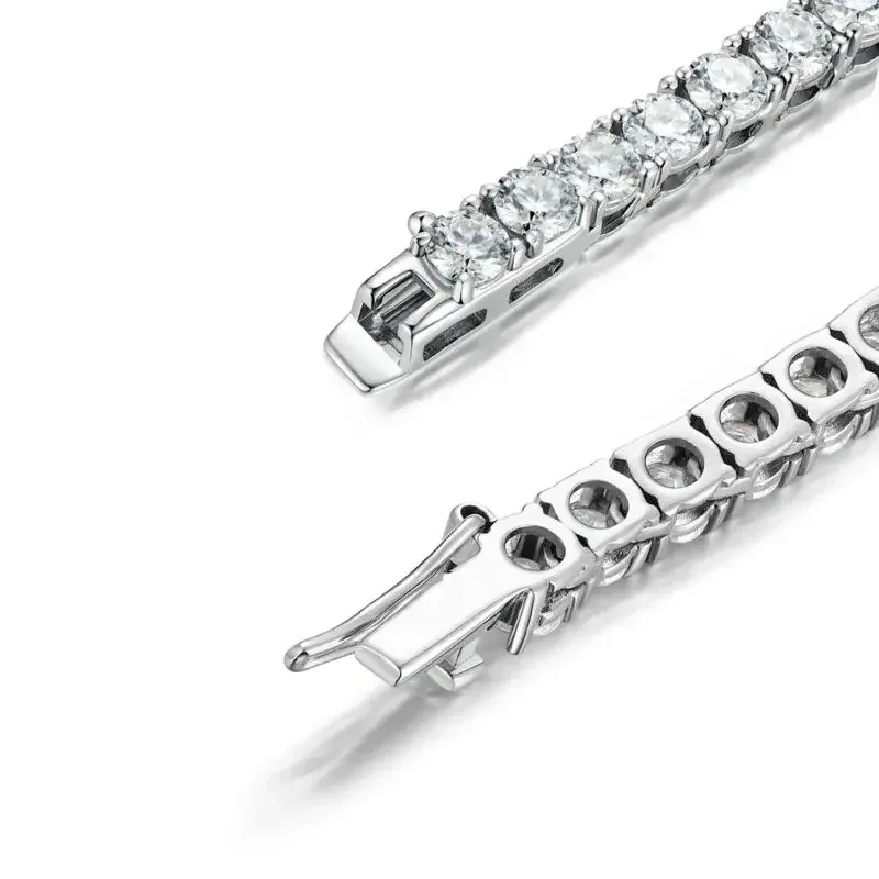 Bling Fully Moissanite Jewelry moissanite 3mm Tennis Chain 925 Sterling Silver Iced Out Hip Hop Tennis Necklace jewelry