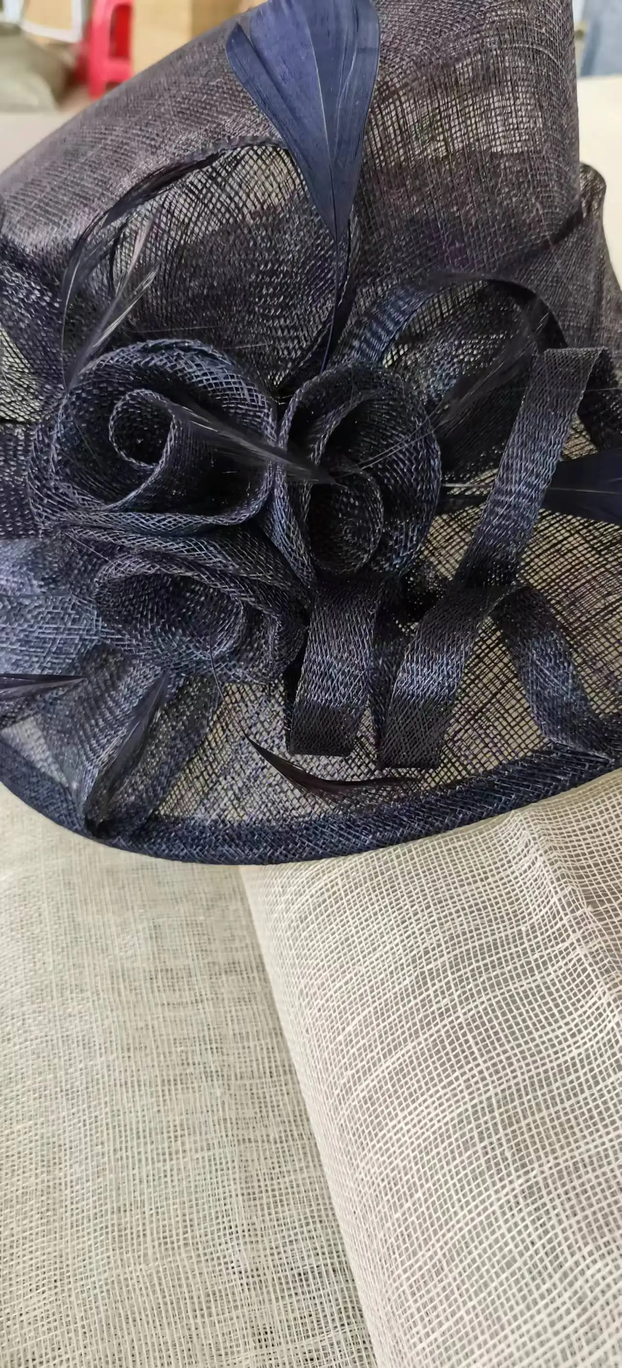 Sinamay buntal crochet hat nature straw hand weaved hat sun blocked beach hat