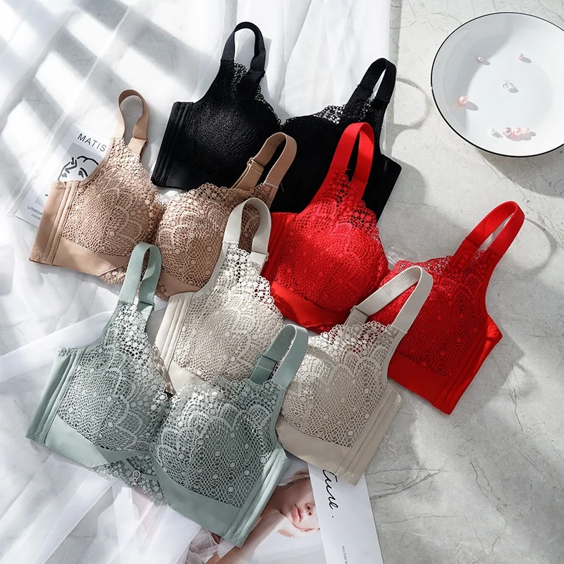 Лидер продаж 2227 Женский высококачественный сексуальный кружевной бесшовный латексный бюстгальтер пуш-ап без