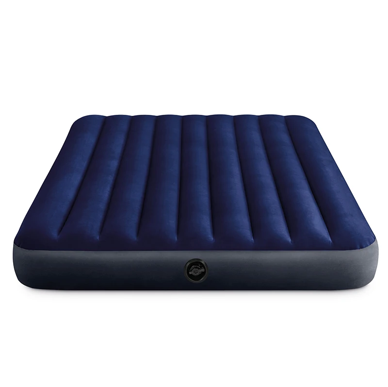 INTEX 64765 Queen Classic Airbed With Hand Pump Inflatable Mattress For Camping