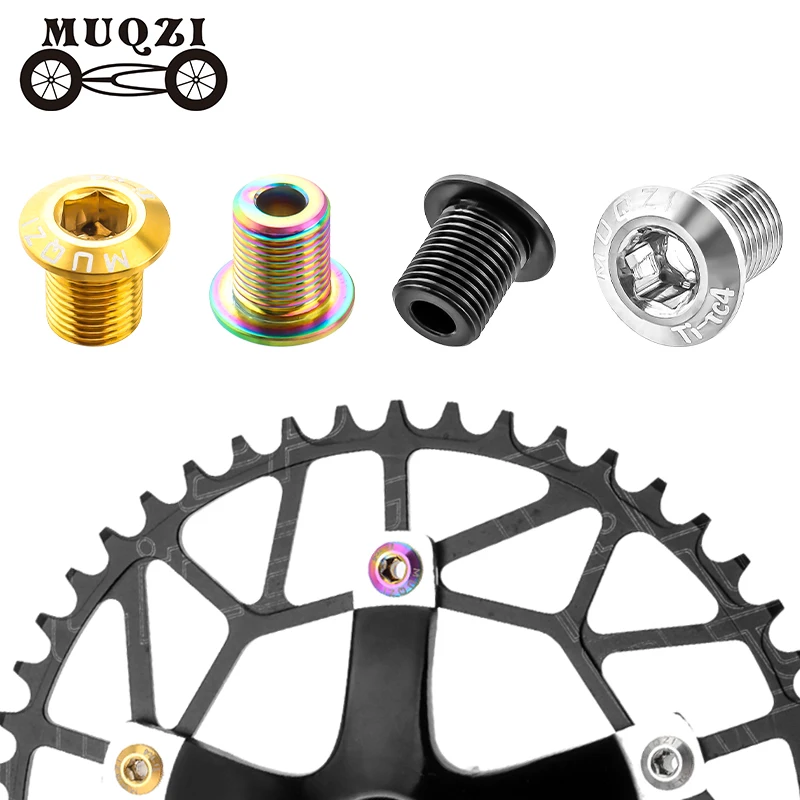 MUQZI 6.5/9.2mm Chainrings Bolts Titanium Alloy TC4 MTB BMX Crankset Bolts Chainwheel Bolt For Bikes