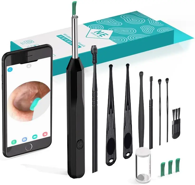 Ear Wax Removal Tool  high-Definition Otoscope,with 6 LED Lights  Suitable for iOS iPad Android