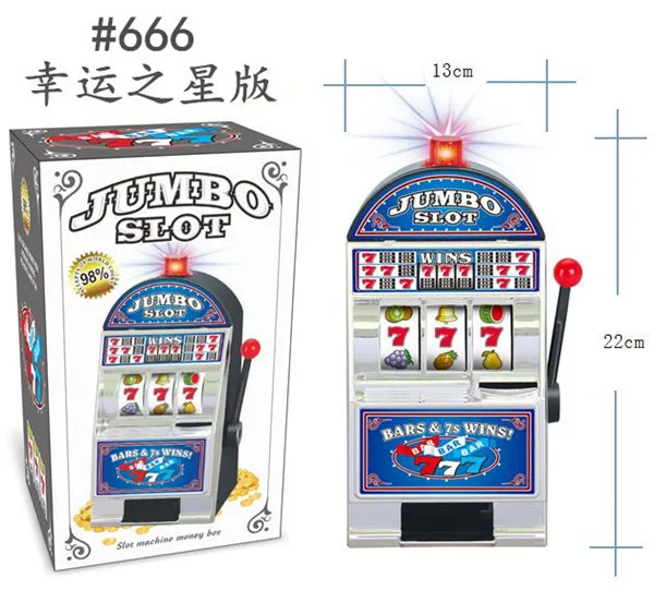 Jumbo Slot Machine Plus 50 Metal Gaming Coin Tokens Awesome Party Decoration Music bank Coin operated Machine money bank piggy
