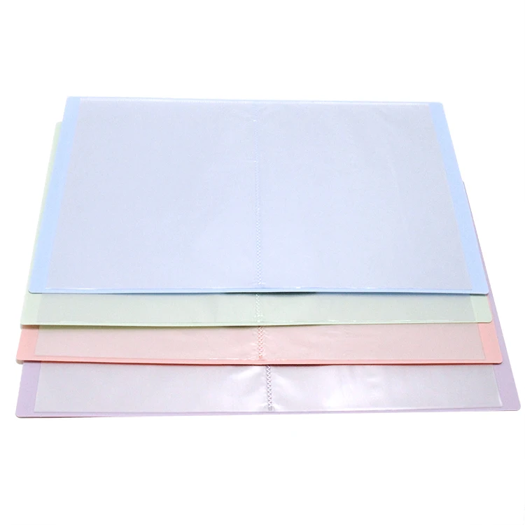 A4 Information Book PP File Folder 10 Pockets Transparent Anti-static Clear Book Morandi For Contract Test Paper