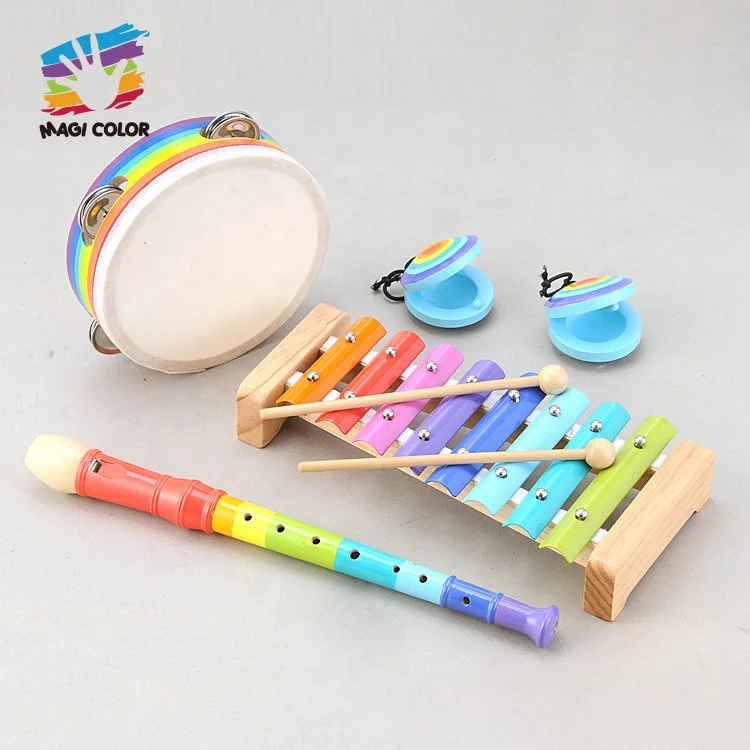 High Quality Educational Toy 4 Pcs Wooden Musical Instrument Set For Kids W07A220