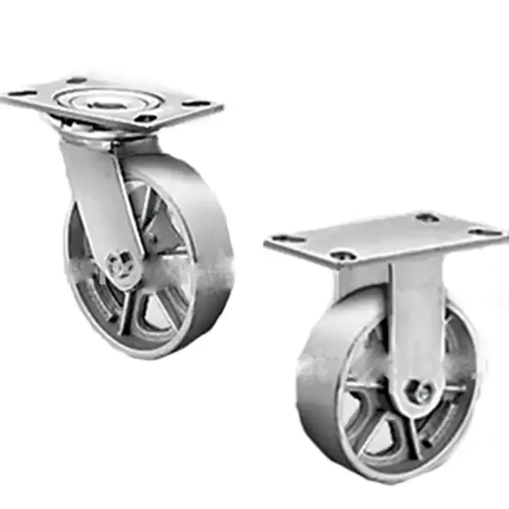 Densen Customized sand casting 6 Inch Heavy Duty Caster Wheel,Cast Iron Pu Caster Wheel