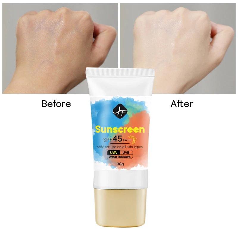 Custom best sunscreen cream spf45 whitening sunscreen face body care sunscreen spf 50 for black skin
