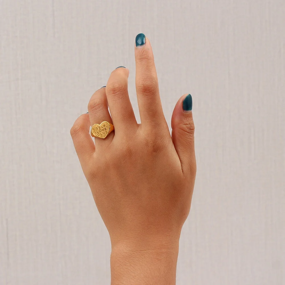 Chunky Finger Women Rings Night Glow Jewelry Pleasure Nameplate Letter Initial 18K