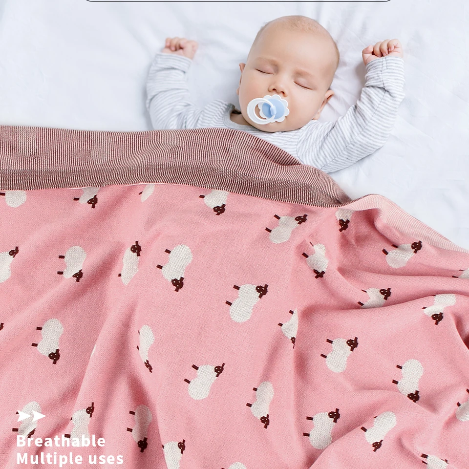 Baby Blankets Knitted Newborn Swaddle  Cartoon Alpaca Infantil Boys Girls Receiving Blanket Children Quilts