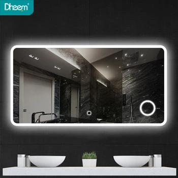 Hotel Bathroom Anti-Fog Multi-Colored Led Lighted Mirror with Blue tooth Speaker